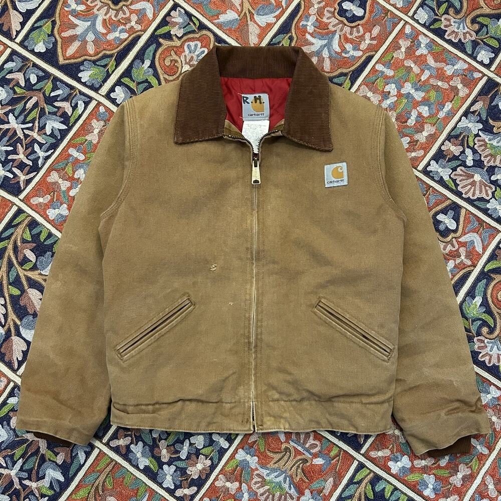 Vintage Carhartt Detroit Quilted Lined Child Youth Boys Canvas Jacket Y20 10